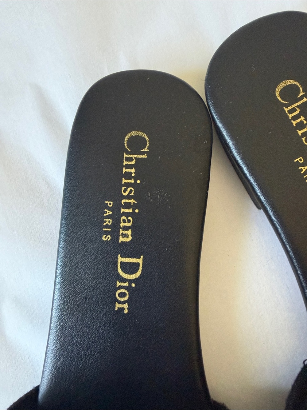 Christian Dior Black and Cream Logo Espadrille Slide Size 37 Made in Italy Sold - Picture 4 of 13